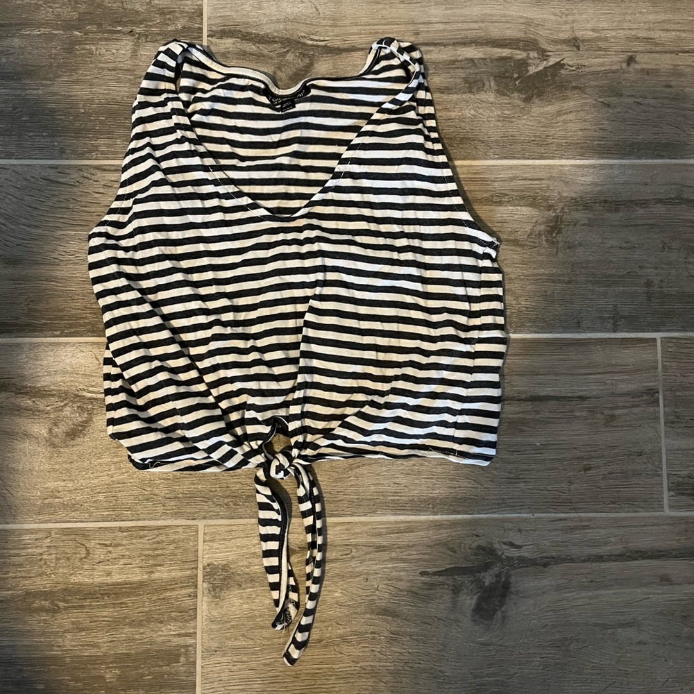 Topshop sleeveless striped crop top us2